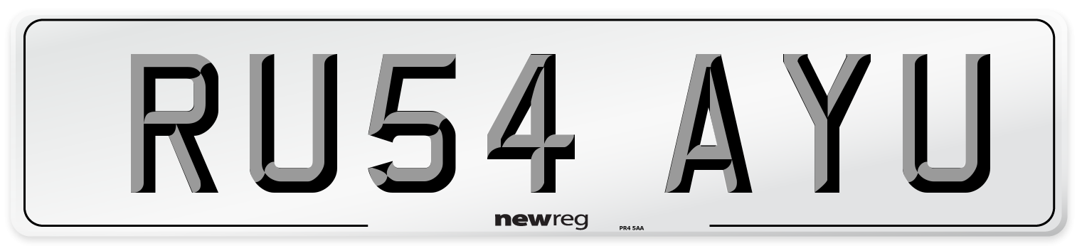 RU54 AYU Number Plate from New Reg